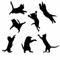 Wall Mural - vector set of cute cat silhouettes, cat symbol or sign