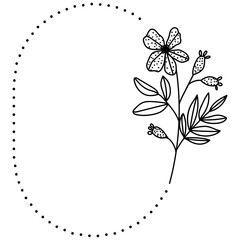 Sticker - Minimalist Floral Flower Frame