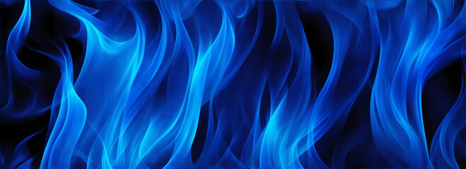 Wall Mural - Blue flames of fire background texture from Generative AI