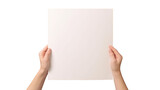 Fototapeta Mapy - Photography of Human Hand Holding Blank Paper on White Background.