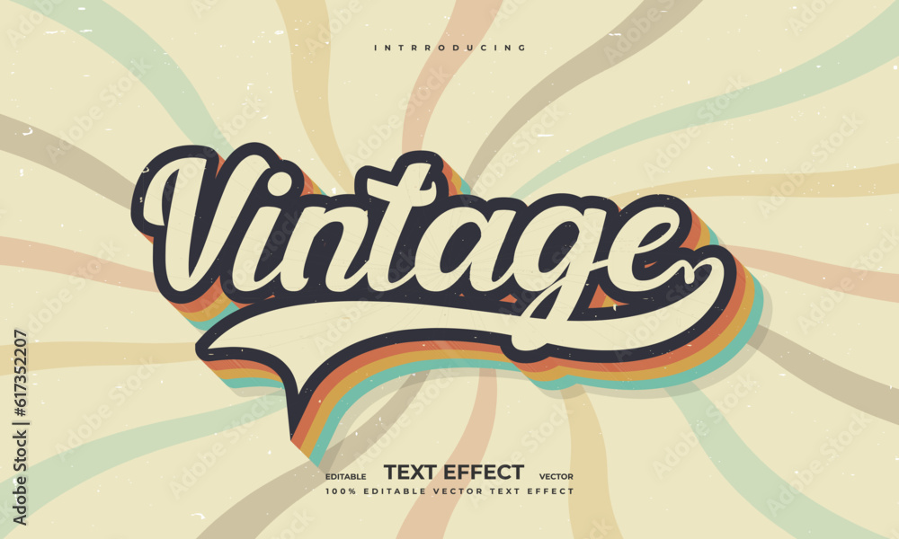 Programme Lettering Retro Style vintage retro grunge texture lettering style editable colorful rainbow ...