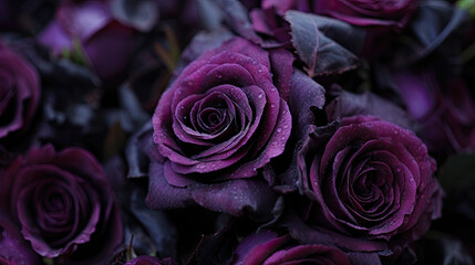 purple roses gothic valentine love close up - by generative ai