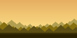 Colorful simple vector pixel art seamless endless horizontal illustration of silhouettes of sharp mountains under the morning sky in retro platformer style. Arcade screen for game design
