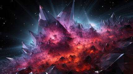 Wall Mural - crystal shards cosmic universe - by generative ai