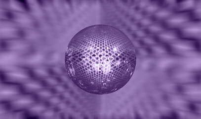 Fototapete - Party disco mirror ball reflecting purple lights