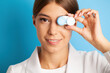 Eyesight correction. Ophthalmology, excellent vision or optician shop concept.