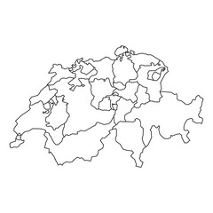 Wall Mural - SWISS MADE map background with states. Switzerland map isolated on white background. Vector illustration