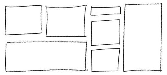 Wall Mural - rectangle frame line. square shape outline on hand draw style. vector illustration isolated