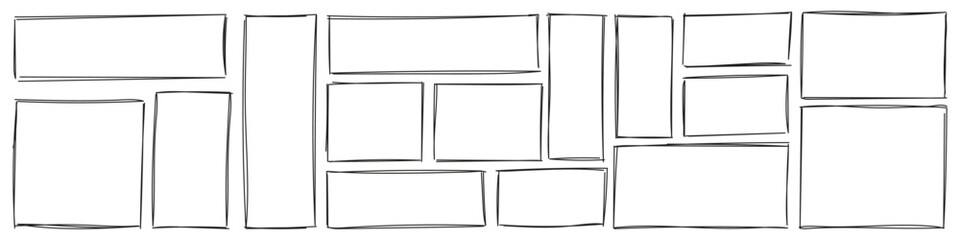 Wall Mural - rectangle frame line. square shape outline on hand draw style. vector illustration isolated