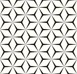 Wall Mural - hexagon seamless pattern in black and white, modern repeat background for fabric, book cover, packag