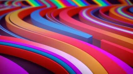 Aufkleber - Vibrant and colorful abstract lines overlapping each other. Generative ai