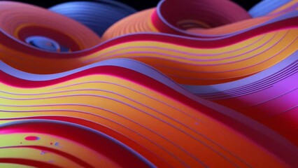 A digital abstract composition of fluid lines and shapes. Generative ai