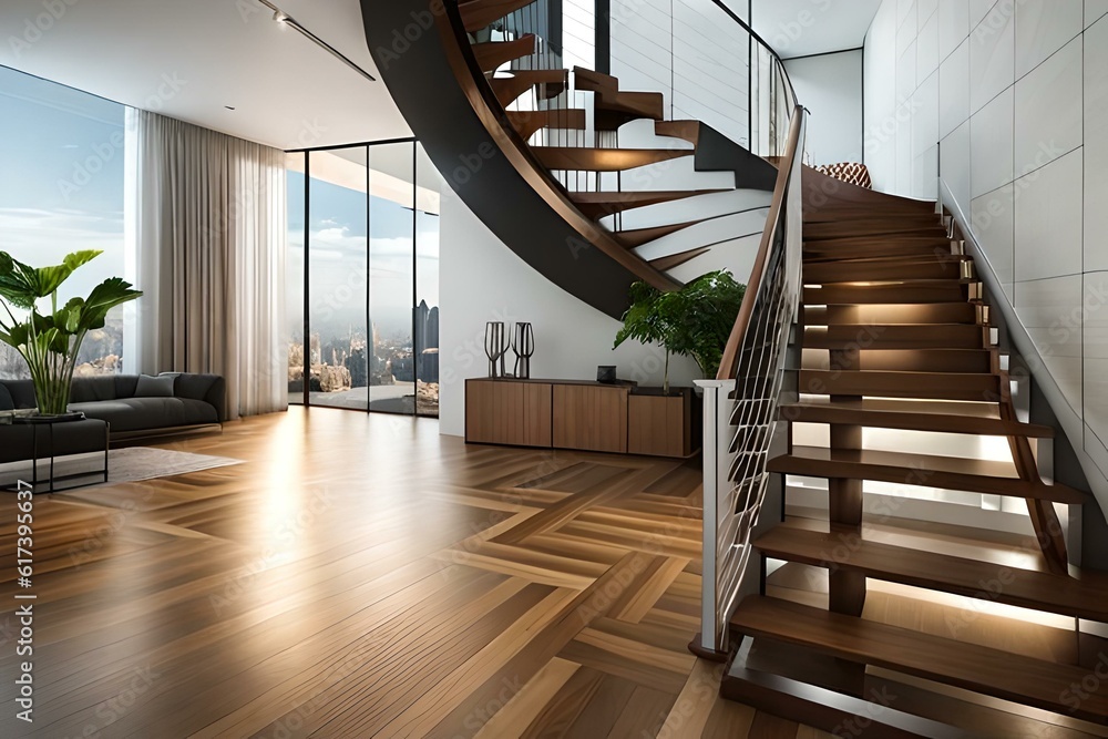 staircase in a modern building Stock Photo | Adobe Stock