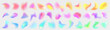 © klyaksun - Holographic abstract blur spot. Vector 3d chameleon y2k aura shape gradient texture. Soft geometric blend graphic design isolated set. Pastel fluid paint colorful blurry dynamic brush stroke glow