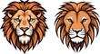 Cute lion cubs head illustration portfolio