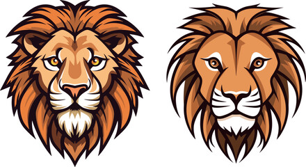 Canvas Print - Cute lion cubs head illustration portfolio