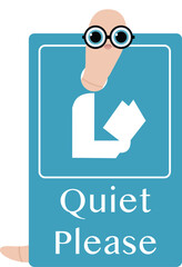 Bookworm Squirming Through Quiet Please Sign