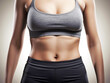 © Tatiana - Chest and upper body of a beautiful athletic young woman, close-up. Generative AI