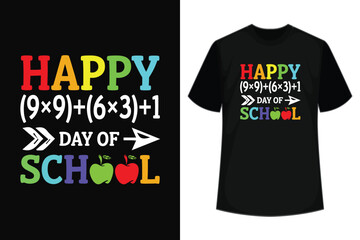 Wall Mural - Happy 100 days of school t-shirt Happy back to school day T-Shirt Design