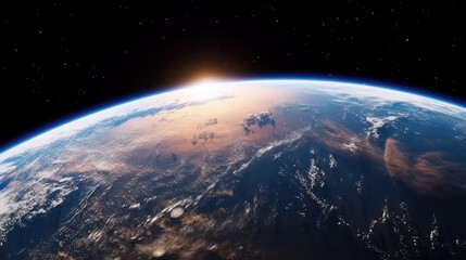Wall Mural - earth in space created with generative ai technology
