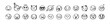 © Kseniia - Doodle emoji set. Hand drawn sketch vector illustration. Pack of different expressions emoticons