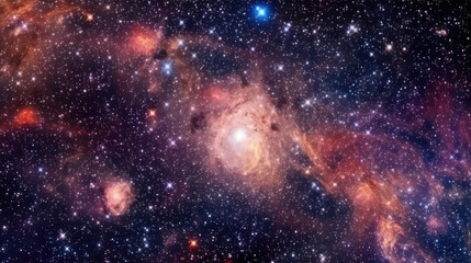 Wall Mural - galaxy in space created with generative ai technology