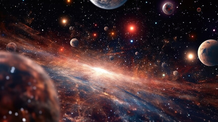 Wall Mural - planet in space created with generative ai technology