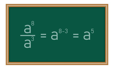 Poster - Quotient property of exponents. Quotient of powers in mathematics. Mathematics resources for teachers and students.