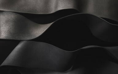 Wall Mural - Wavy forms , dark abstract composition