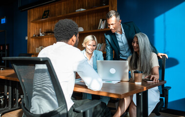 Wall Mural - cinematic image of a multiethnic business team