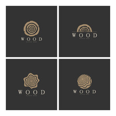 wood logo template icon illustration design vector, used for wood factories, wood plantations, log processing, wood furniture, wood warehouses with a modern minimalist concept