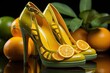 Citrus Chic: Elevate your style with heels inspired by vibrant citrus fruits, making a zesty statement wherever you go illustration generative ai