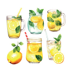 Canvas Print - Vintage lemonade watercolor, great design for any purposes.