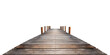 Wooden pier isolated on transparent background, clipart. Old embankment made from wooden boards. Generative AI transparent png without background.