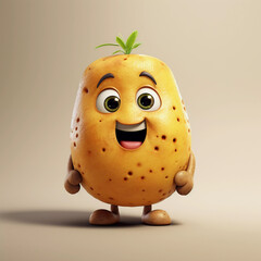 Cute Potato Happy Cartoon Character