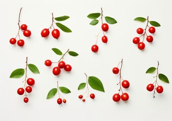 Wall Mural - background with red fruits, AI generative