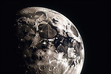 Wall Mural - moon close-up. generated by AI.