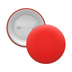 Wall Mural - red blue round pin. empty badge template, front and back. png clipart isolated cut out on transparen