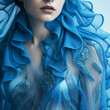 © s1llu - Blue fashion outfit closeup. generative ai.