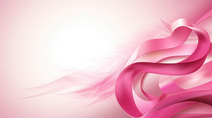 Soft pink background with ribbon