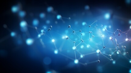 Abstract technology background with a graphic illustration of a cyber network, artificial neurons grid and global data connections - generative AI