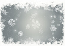 Christmas Background With Decorative Snowflake Border