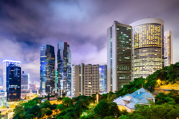 Sticker - Hong Kong, China cityscape from Hong Kong Park.