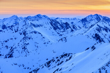 Poster - beautiful sunset in the Fagaras Mountains, Romania