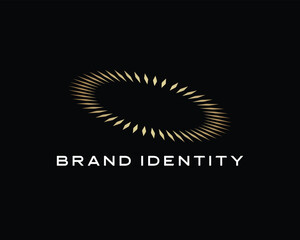 Vector luxury abstract circle oval logo design template illustration