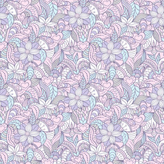 Sticker - Illustration of colorful abstract seamless pattern.Floral pattern