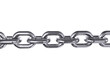 3d render of a chromed chain isolated on a white background