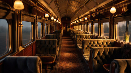 Luxurious and classic train interior