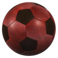 Wall Mural - red leather soccer ball high resolution isolated on a white background.