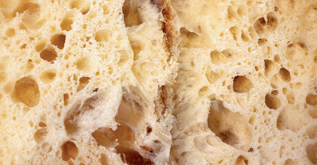 close up of sliced sourdough bread.